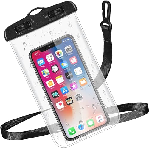 CERLINK Waterproof moblie Pouch Cover Rotation Lock Closure | Protect Your Phone in Wet dust and Rainy Conditions | Water Proof Phone case Pouch Cover for Mobile Phones-Pack-1-Transparent - Image 1