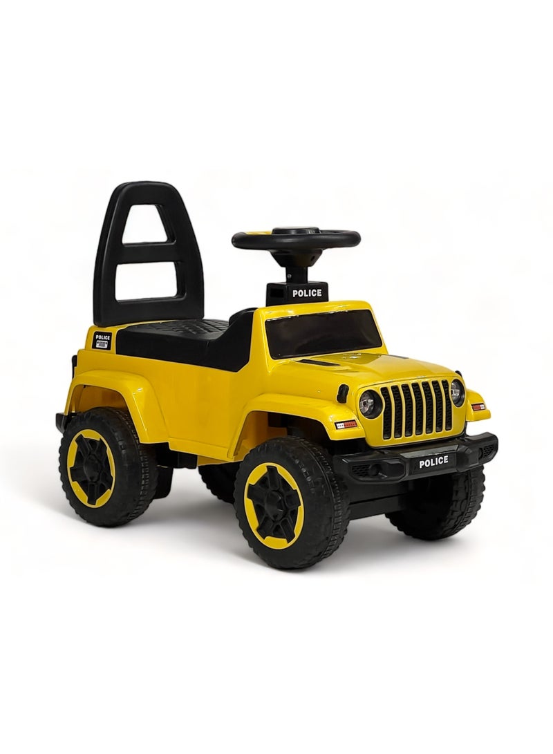 AL BADER Ride on Car for Kids, Ride on Kids Car with Music u0026 Lights, Kids Ride On Push Car Jeep, Push Car for Toddlers With Under Seat Storage, Kids Toy Car Suitable for Children, Yellow - Image 1