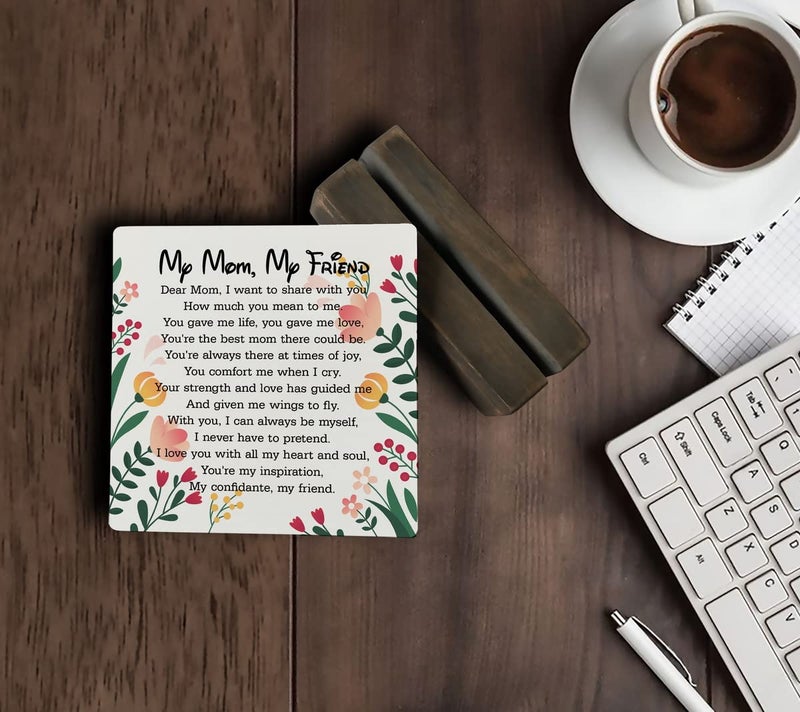 Gkwa Gift for Mom from Daughter or Son - ""My Mom  My Friend"" Plaque with Wooden Stand  Meaningful Wood Sign Plaque Gift  Gifts for Mom  Mothers Day  Valentines Day  Mother of the Bride  Mother of the Groom - Image 5