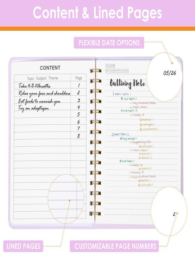 LABUK Spiral Notebook, 160 Pages A5 Lined Hardcover Notebook, 5.5 x 8in Spiral Journal for Women and Man, Work, Writing - Image 5