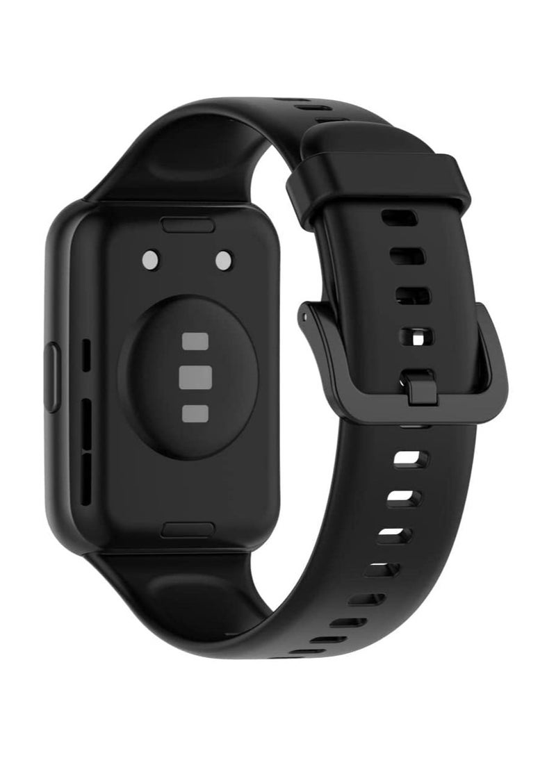 Straps Compatible with Huawei Fit 2 Soft TPU Band for Men and Women,Black  - Image 3