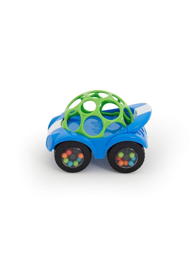 Bright Starts - Bright Starts Oball Easy Grasp Rattle & Roll Toy Sports Car BPA-Free Infant Crawling Toy, 1 Pack, Age 3 Months and up, Blue/Green - Image 1