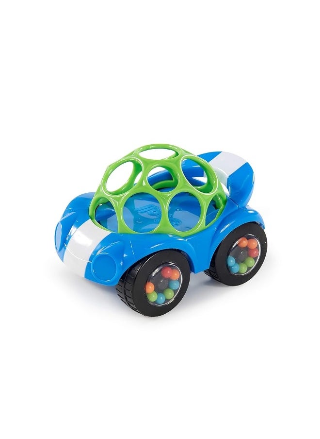 Bright Starts - Bright Starts Oball Easy Grasp Rattle & Roll Toy Sports Car BPA-Free Infant Crawling Toy, 1 Pack, Age 3 Months and up, Blue/Green - Image 1