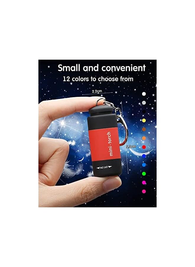 PROMASS promass 12 Pieces Mini Keychain Flashlight, USB Torch Rechargeable Colorful LED Flashlight High-Powered Keychain Lamp (White Light)  - Image 3