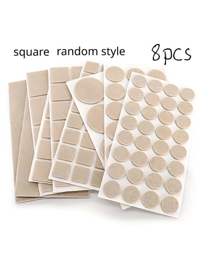 Beige Furniture Anti Slip Pads, 8 Pieces Set, Self Adhesive Chair Table Floor Protector Pads - Image 1
