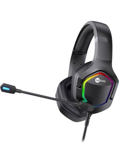 lecoo Lenovo HT403 3.5mm Jack On-Ear RGB LED Illuminated Wired Gaming Headset Black  - Image 3