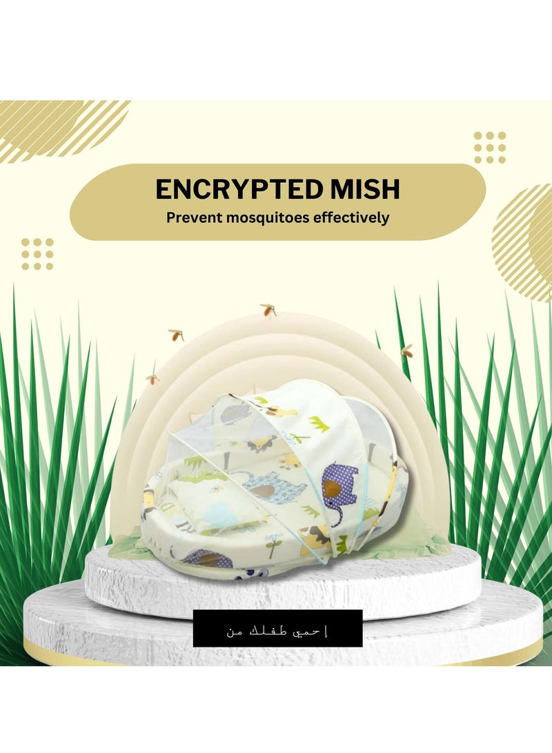 DOOKOO Baby bedding set with mosquito net for  Foldable mobile easy-to-carry Sponge floor cotton thickening insect-proof Newborn bed baby bedding - Image 5