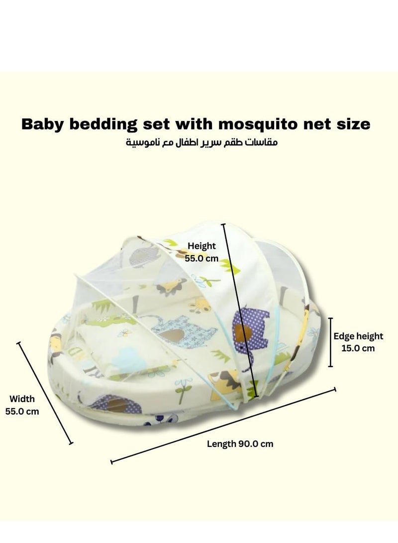 DOOKOO Baby bedding set with mosquito net for  Foldable mobile easy-to-carry Sponge floor cotton thickening insect-proof Newborn bed baby bedding - Image 2