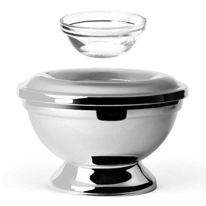 Marky's MARKYS Glass and Metal Caviar Server Set  Single Serving  Premium Roe Chiller