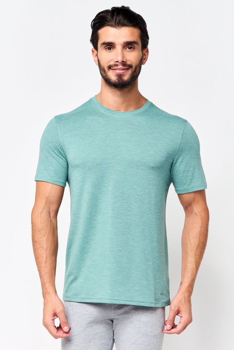 MOTION Men Sportswear Fit Short Sleeve Training T-Shirt, Sage Green - Image 1