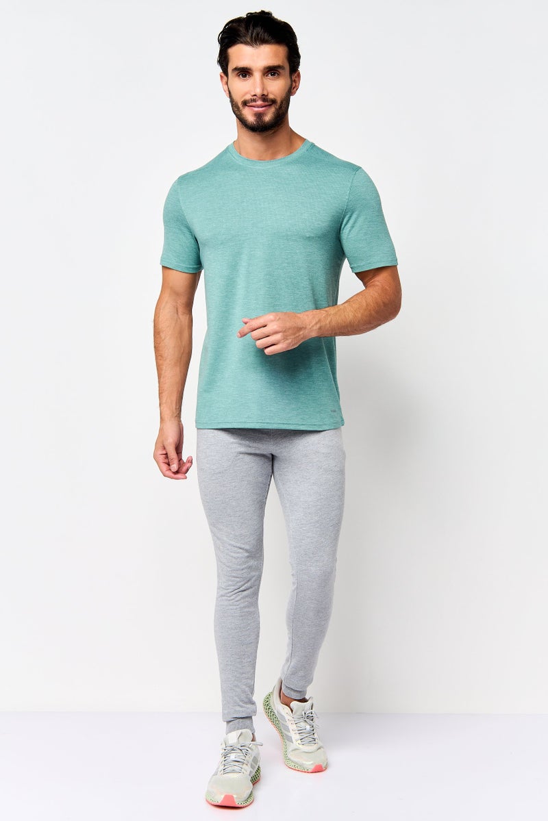 MOTION Men Sportswear Fit Short Sleeve Training T-Shirt, Sage Green - Image 2