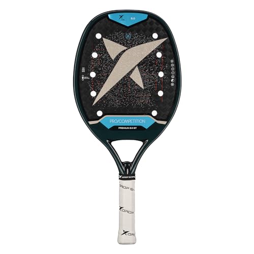 Drop Shot Premium 50 BT Beach Tennis Racket 12K Carbon Fiber EVA Pro Core Sand Treatment 3D Face for Maximum Spin AntiVibration System Professional Power Control - Image 1