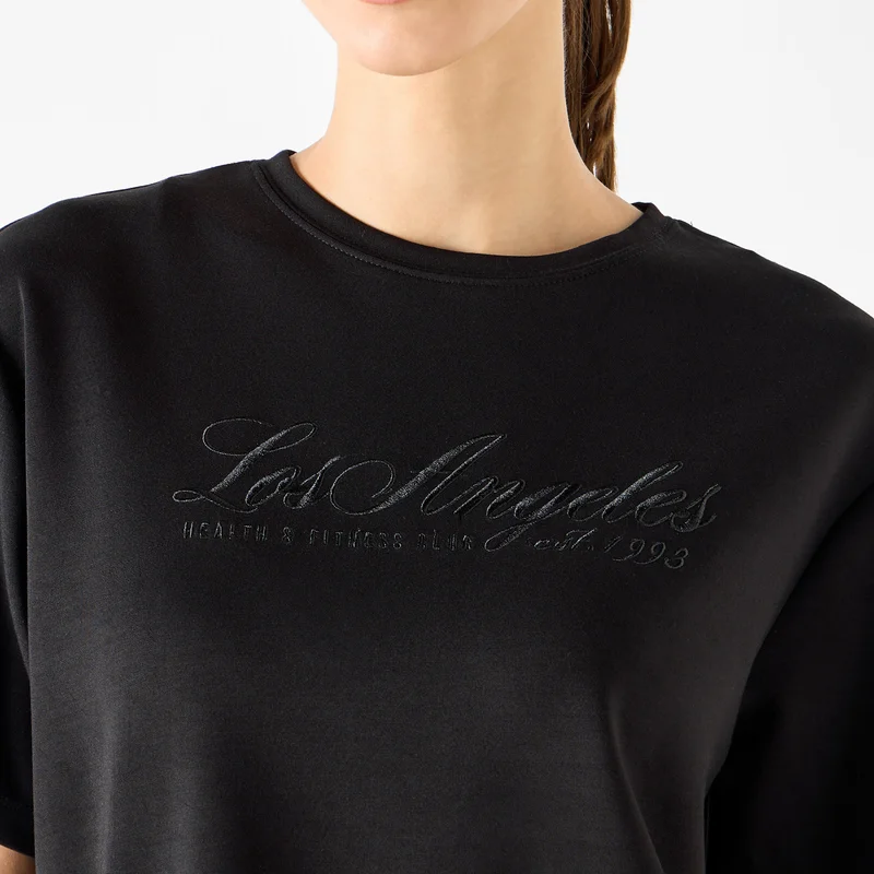 ADOT by Splash Embroidered T-shirt with Short Sleeves and Crew Neck