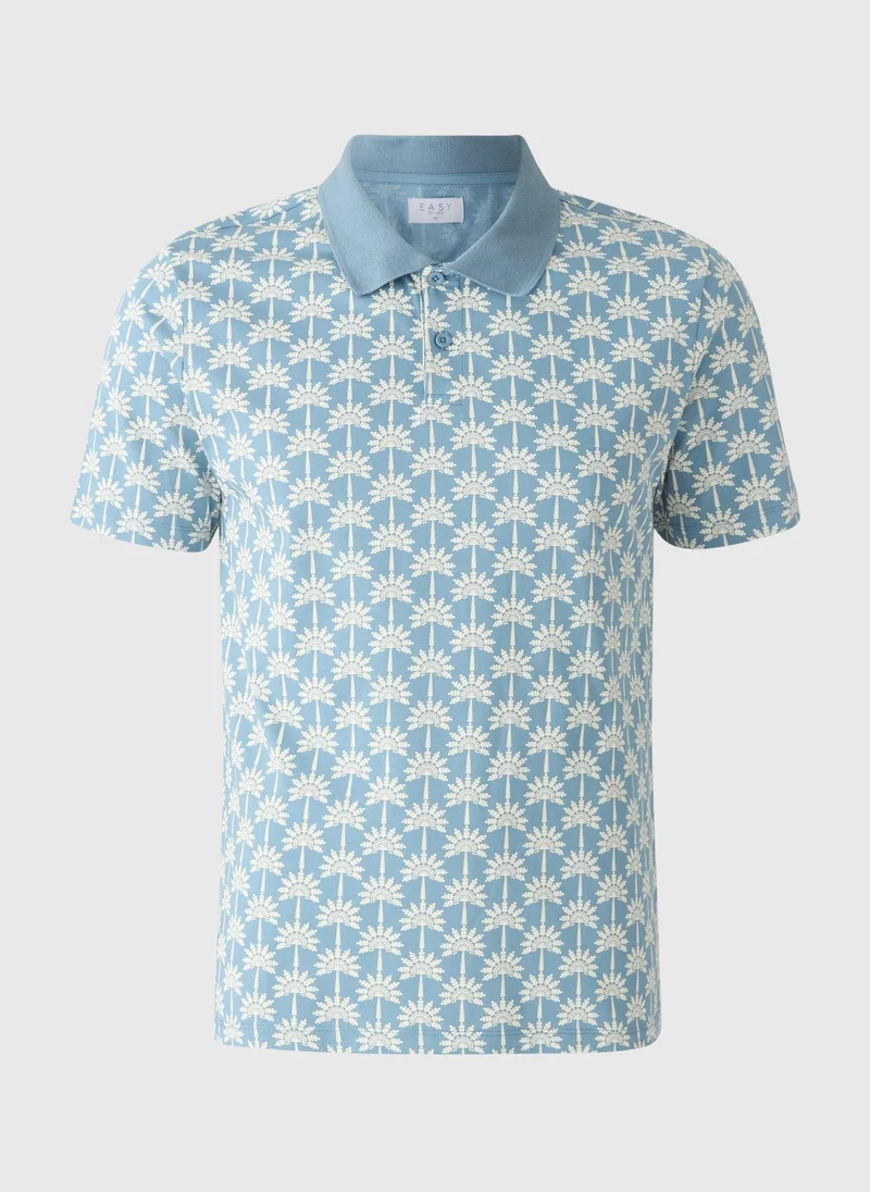 Matalan Blue Star Palm Polo Shirt