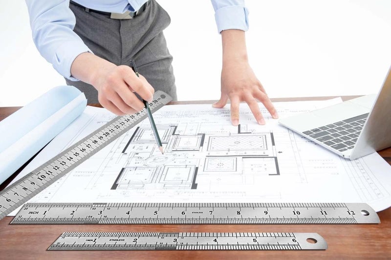 Yipinve 3 Pack Metal Ruler, Double-Sided Scale【6,8,12inch/15,20,30cm】 Steel Ruler Set for Architects, Home,School， Office, and Craft - Image 5