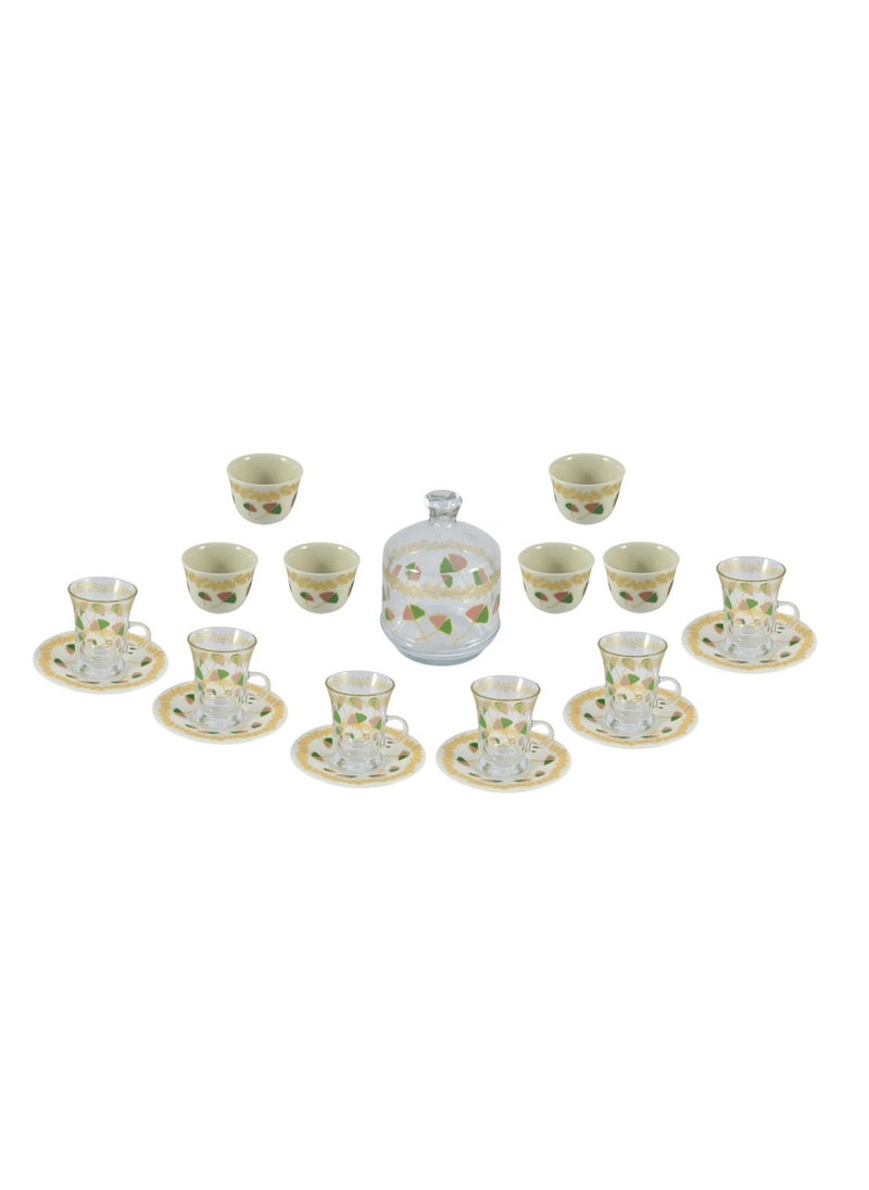 Home Maker 20-Piece Tea Set – Porcelain Cups & Saucers, Glass Tea Cups – Elegant Design for Home & Guests  - Image 2