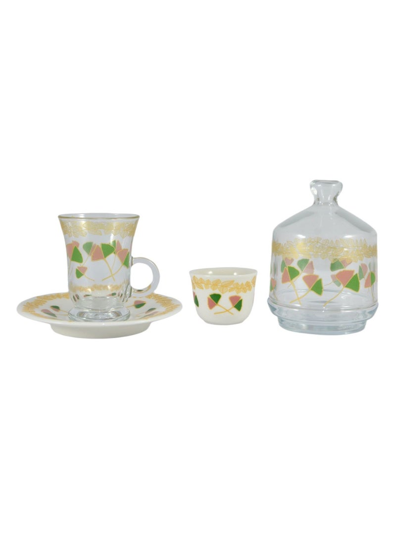 Home Maker 20-Piece Tea Set – Porcelain Cups & Saucers, Glass Tea Cups – Elegant Design for Home & Guests  - Image 1