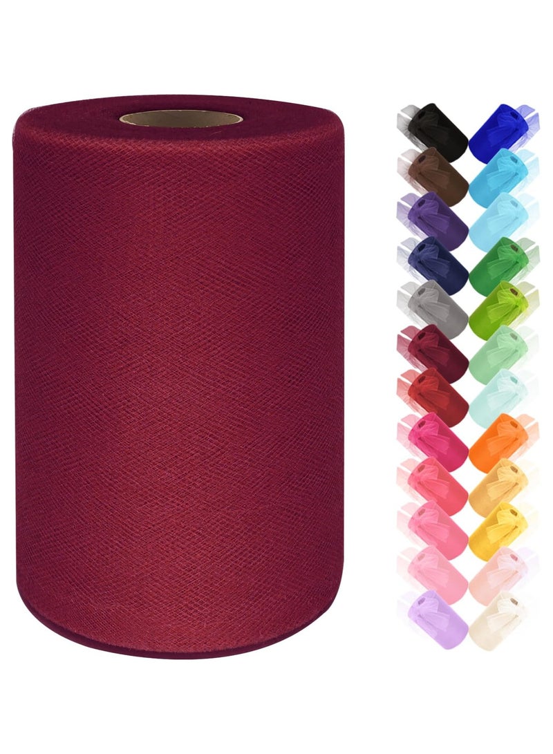 Red Tulle Fabric Rolls 6 Inch x 100 Yards (300 feet) - Perfect for Wedding Decorations, Gift Bows, Craft Projects & Tutu Skirts  - Image 1