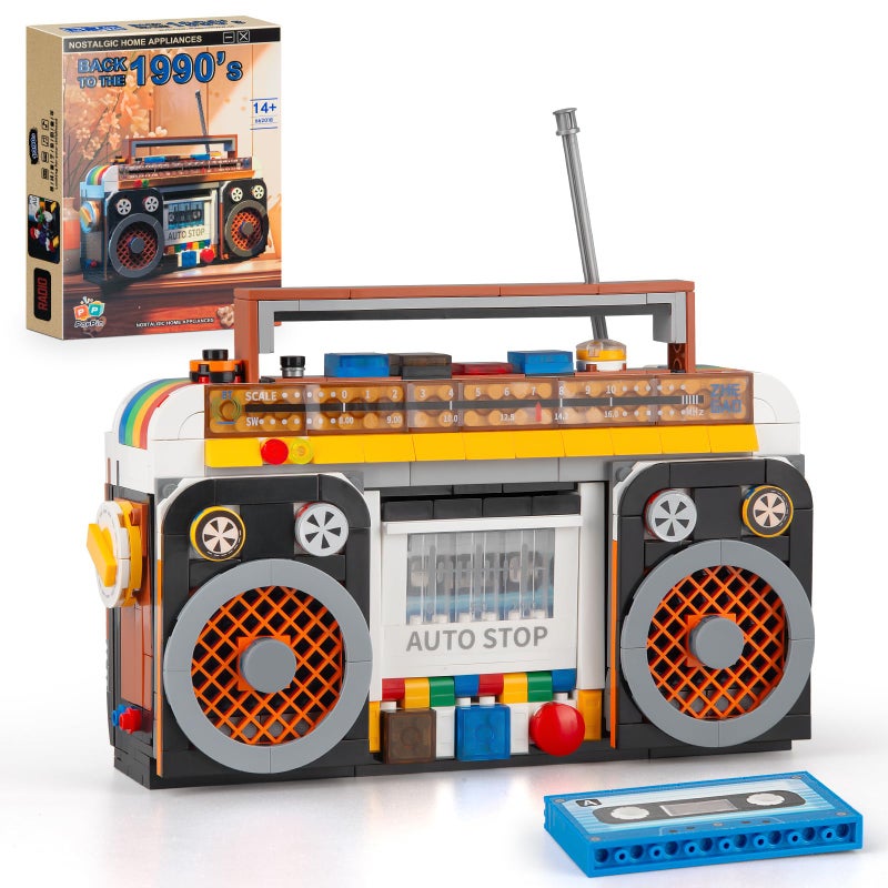 Vziimo Retro Radio Classic Series Building Blocks Set, Collectible Vintage Music Player Display Mini Model Kit, Creative Gift Toys for Adults Teens 14+ (554 Pieces) - Image 1