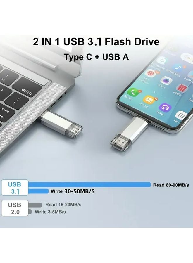 محرك أقراص فلاش مزدوج USB C سعة 8 جيجابايت عالي السرعة مع تقنية OTG للهواتف الذكية وأجهزة الكمبيوتر المحمولة - Image 5
