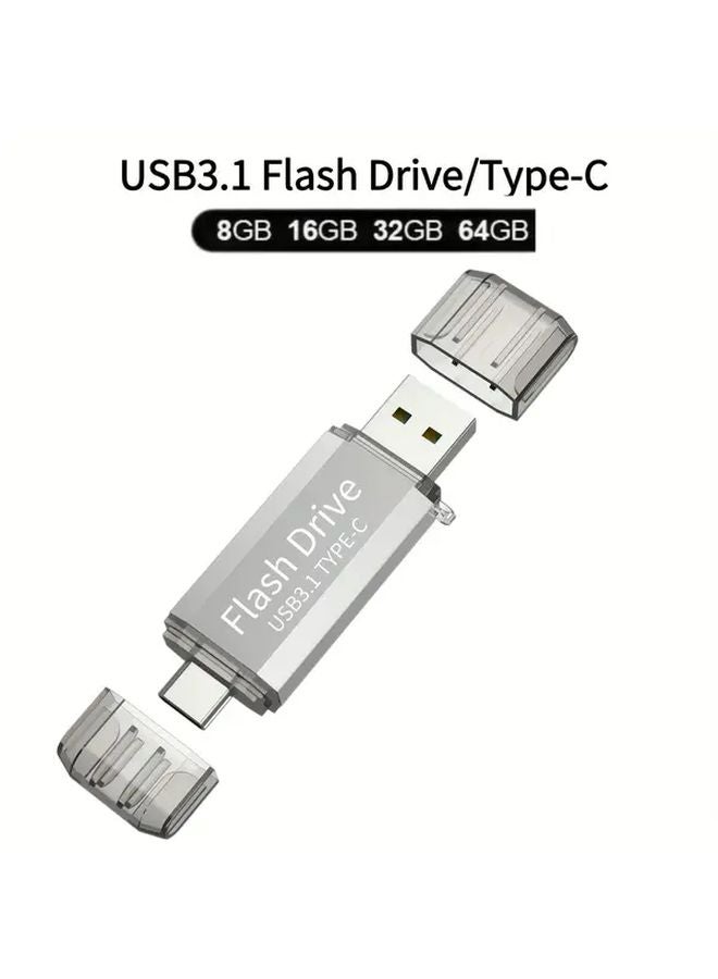 محرك أقراص فلاش مزدوج USB C سعة 8 جيجابايت عالي السرعة مع تقنية OTG للهواتف الذكية وأجهزة الكمبيوتر المحمولة - Image 1