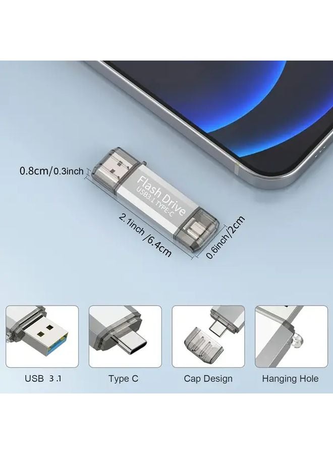 محرك أقراص فلاش مزدوج USB C سعة 8 جيجابايت عالي السرعة مع تقنية OTG للهواتف الذكية وأجهزة الكمبيوتر المحمولة - Image 2