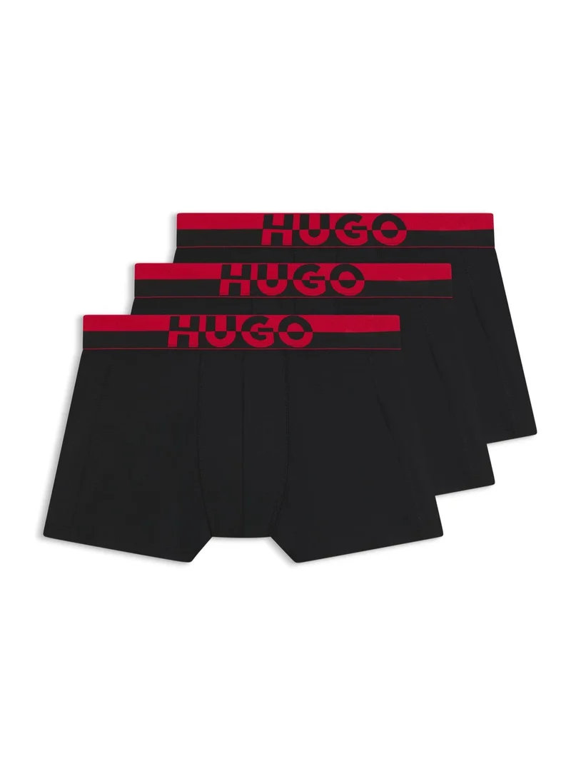 هوجو Three-pack of trunks with split-logo waistband