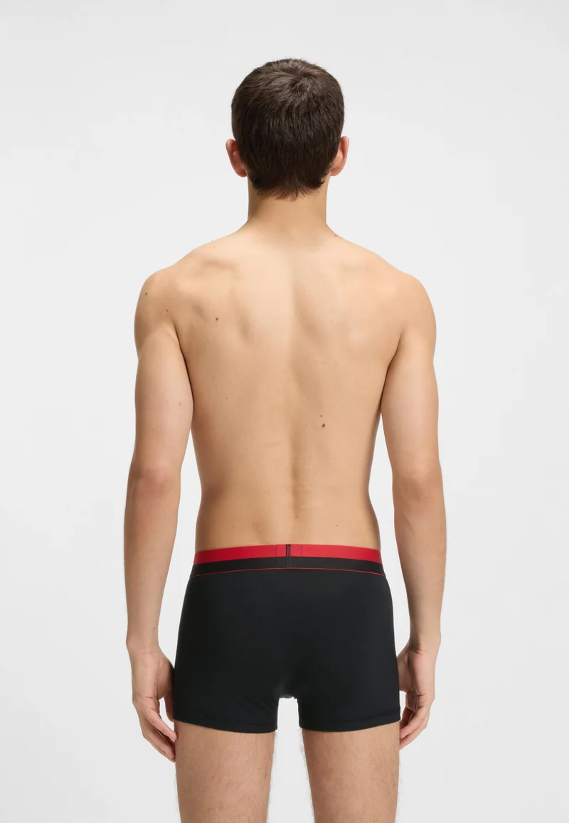 HUGO Black Three-pack of trunks with split-logo waistband for Men | Best Price UAE