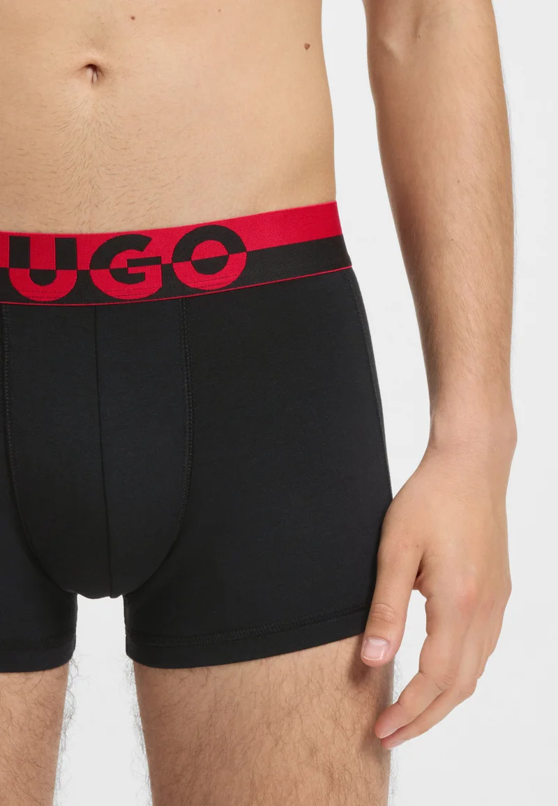 HUGO Black Three-pack of trunks with split-logo waistband for Men | Best Price UAE