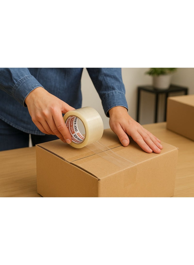 Dura Brand Transparent Clear Packing Tape – 48mm x 50 Yards | Strong Adhesive Heavy-Duty Carton Sealing Tape for Moving, Shipping & Storage - Image 2