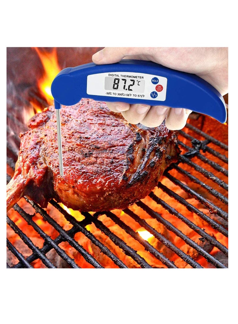 Excefore Meat Thermometer,Digital Cooking Food Thermometer Instant Read Thermometer with Long Probe for Grilling Kitchen Gadgets Outdoor BBQ Candy Thermometer Blue 1 Pack  - Image 2