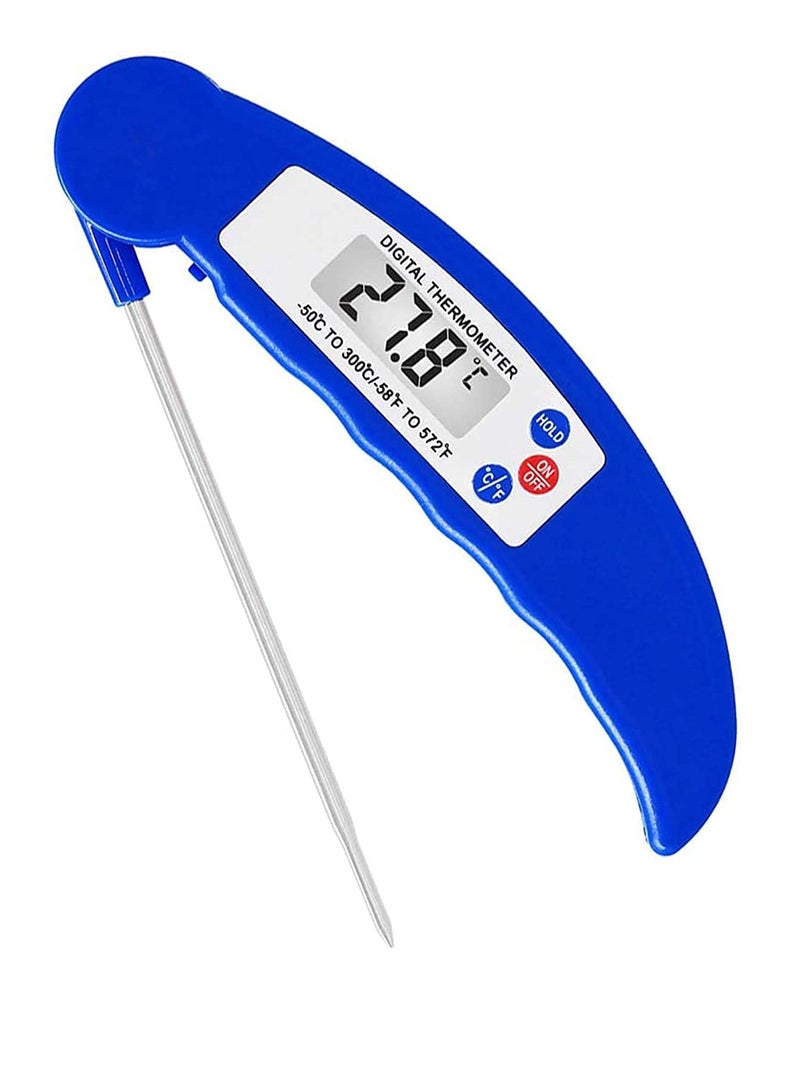 Excefore Meat Thermometer,Digital Cooking Food Thermometer Instant Read Thermometer with Long Probe for Grilling Kitchen Gadgets Outdoor BBQ Candy Thermometer Blue 1 Pack  - Image 1