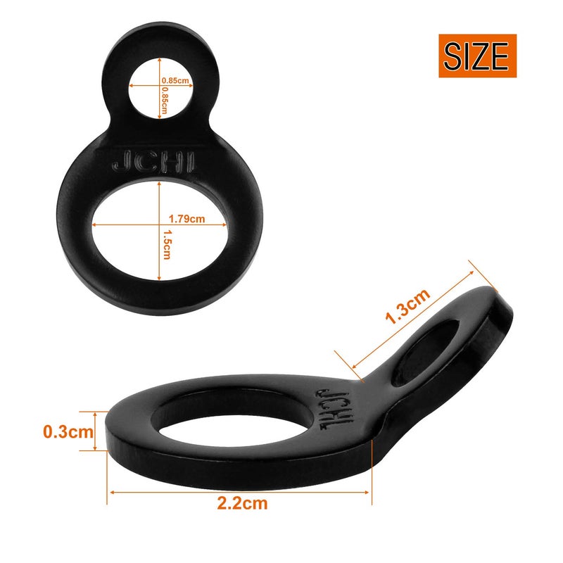 JCHL Tie Down Strap Rings Dirt Bike Stainless Steel Multi-Purpose Tie Down Anchor Strapping Hooks for Mounting in The Garage, Work Shop, Truck, Trailer, Golf Cart, Fence Black (10-Pack) - Image 2