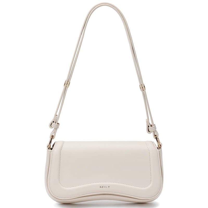 Keyli Shoulder Bag for Women mini Crossbody Purses Retro Classic Handbag Waterproof Vegan Leather Clutch Tote Hobo Purse Designer Bags with Adjustable Strap Beige - Image 1