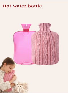 Lemon Hot Water Bottle Cover Soft Cover Only Knitted Hot Water Bottle Sweater for Winter Hot Compress and Cold Therapy, Menstrual Cramps, Neck, Shoulder Pain Relief (Pink)  - Image 1