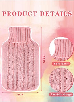 Lemon Hot Water Bottle Cover Soft Cover Only Knitted Hot Water Bottle Sweater for Winter Hot Compress and Cold Therapy, Menstrual Cramps, Neck, Shoulder Pain Relief (Pink)  - Image 4
