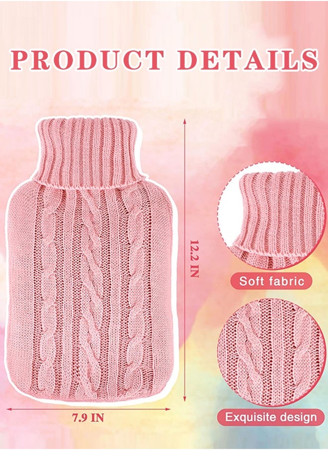 Lemon Hot Water Bottle Cover Soft Cover Only Knitted Hot Water Bottle Sweater for Winter Hot Compress and Cold Therapy, Menstrual Cramps, Neck, Shoulder Pain Relief (Pink)  - Image 4