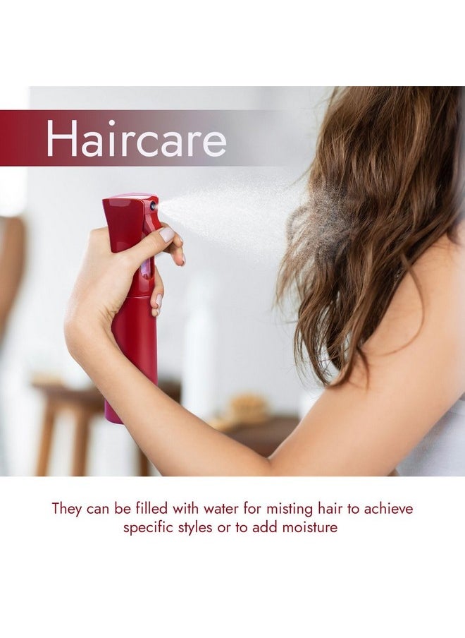 vigor path - Continuous Spray Bottle With Ultra Fine Mist - Versatile Water Sprayer For Hair, Home Cleaning, Salons, Plants, Aromatherapy, And More - Empty Hair Spray Bottle - 300Ml/10.1Oz (Red) - Image 1
