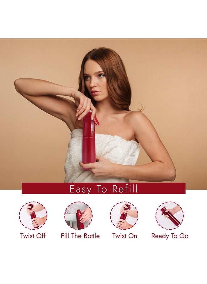 vigor path - Continuous Spray Bottle With Ultra Fine Mist - Versatile Water Sprayer For Hair, Home Cleaning, Salons, Plants, Aromatherapy, And More - Empty Hair Spray Bottle - 300Ml/10.1Oz (Red) - Image 1
