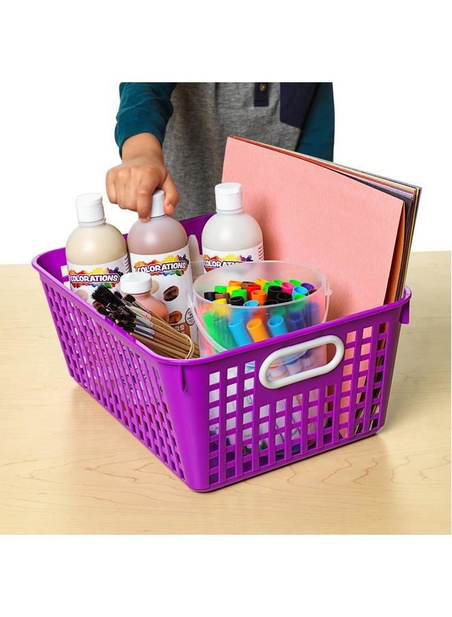 Really Good Stuff Multi Purpose Storage Baskets -13"x 10" Assorted Colors - Set of 6 - Image 4
