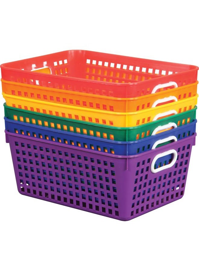 Really Good Stuff Multi Purpose Storage Baskets -13"x 10" Assorted Colors - Set of 6 - Image 1