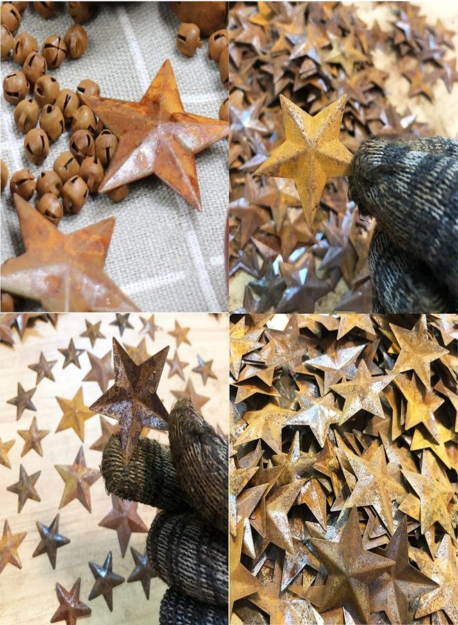 vibnumom Mini Metal Barn Stars 40pcs, Cute Little Rustic Antique Star,Rusty Barn Stars for Halloween Christmas Western Country Farmhouse Garden Home New Year Wall Art Decoration Flags DIY Craft Accent - Image 2