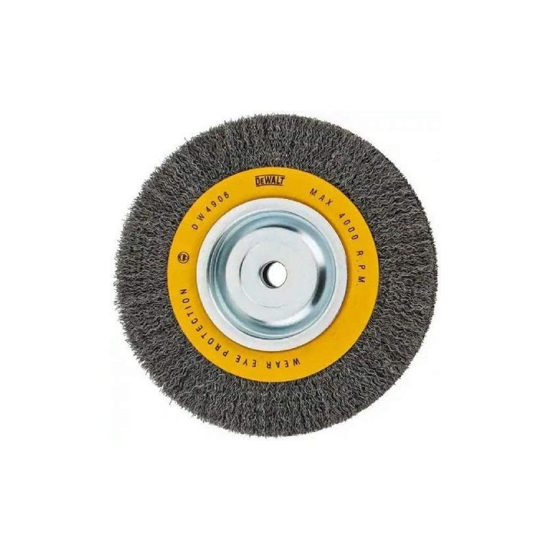 DEWALT Wire Wheel For Bench Grinder, Crimped Wire, 8-Inch (DW4906) - Image 1