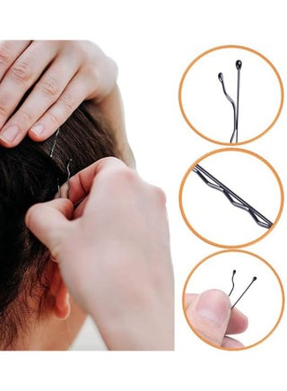 200Pcs Hair Pins Kit, Bobby Pins & U Shaped Pins Bun Hair Pins Gifts for Women Girls with Storage Box Wedding Hairstyles (Black) - view 5