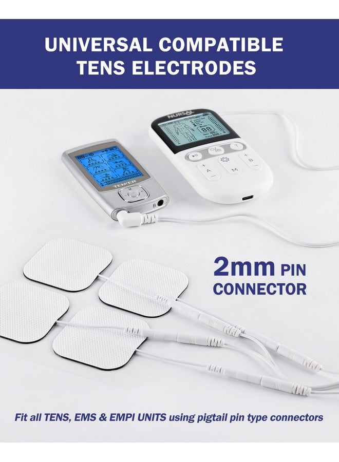 NURSAL TENS Unit Replacement Pads, Nursal Reusable Self-Adhesive Electrodes Pads 20 Packs 2x2” 2x4”, Latex Free Pigtail TENS Pads, Compatible with TENS 7000, AUVON TENS, Etekcity, Nicwell Care Tens - Image 2