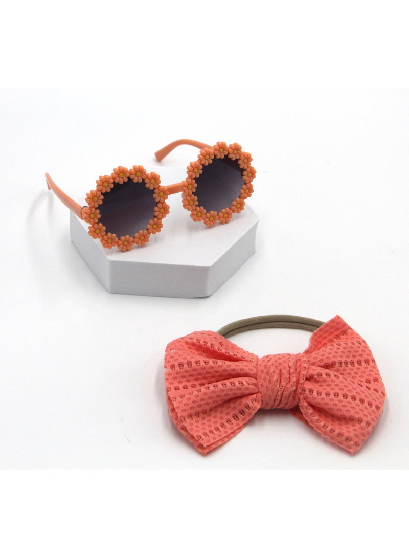 D'Daniela Zairah Glasses and Headband Set  For Babies and Girls - Peach - Image 2