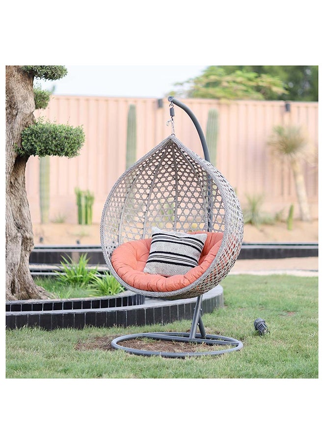 DANUBE HOME Arabian Hanging Swing Orange Modern Design Hanging Chair Single Seater Hammock Chair Swing Chairs For Indoor Outdoor Balcony Garden Patio Lawn Pool Side L 124 x W 115 x H 196 cm Orange  - Image 1