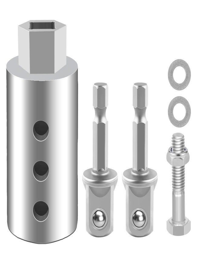 HORTHERO Stainless Steel Trailer Jack Drill Adapter Fits Cordless Drill, 1/2" to 1" Socket Adapter Compatible with Any 1" Drive on Trailer Jack - Image 1