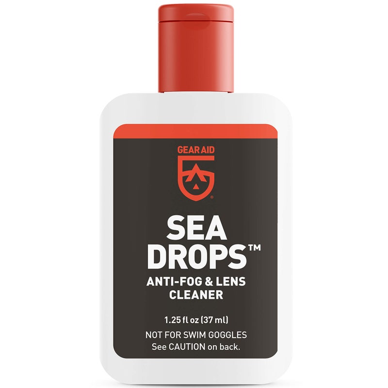 GEAR AID Sea Drops Cleaner and Anti-Fog for Dive and Snorkel Masks, Clears Up Dirty, Foggy Lenses, 1.25 fl oz - Image 1