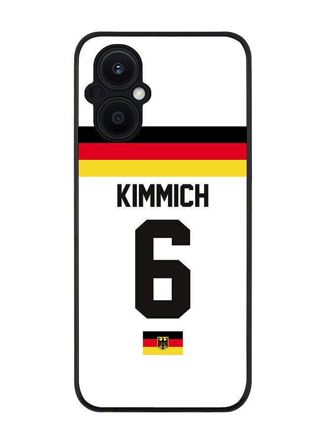 Stylizedd Rugged Black edge case for Oppo Reno7 Z  Slim fit Soft Case Flexible Rubber Edges Anti Drop TPU Gel Thin Cover - Football Team - Germany Player Name - Kimmich - Image 1